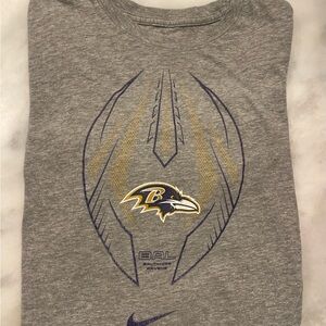 Nike Gray Baltimore Ravens Long Sleeve Tee, Youth XL